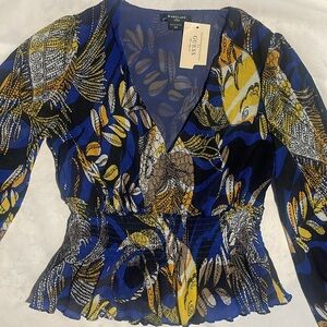 New Marciano Guess Sonora Sheer Mesh Short Sleeve Top XS